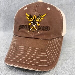 Indian Rodeo Mens Brown OC Trucker Hat Embroidered Mesh Back Adjustable OSFM